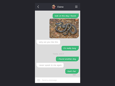 Direct Messaging - DailyUI 013 013 challenge chat daily dailyui direct messaging sms texting ui ux