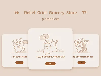 Placeholder For “ Relief Grief Grocery Store ” cute flat icon illustration line placeholder
