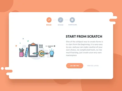 Form start up (Choosing form creation from scratch) build button configure design form scratch start ui web