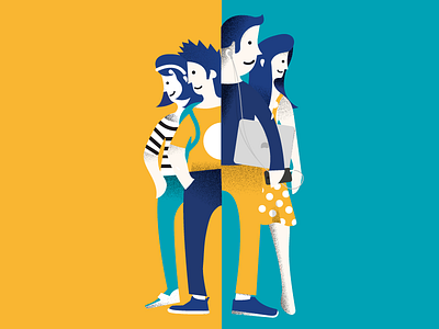 Generation z app application flat illustration ios iphone mobile ui