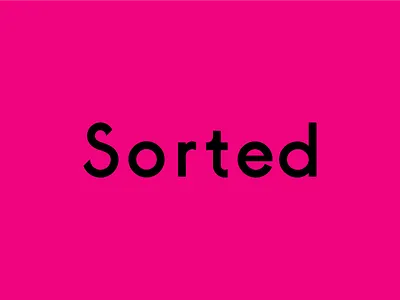 Sorted Branding agency logo pink type wordmark