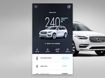 Volvo XC 90 Control Center for Smart Product automotive car control mobile smartphone ui ux volvo