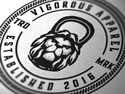 Vigorous Apparel 1 apparel branding crossfit dusan klepic hand drawn kettlebell lion head sport vigorous vintage