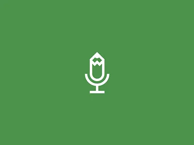 Pencil + Mic Icon combination green mic pencil simple