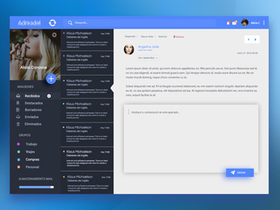 Admin - Email admin contacts dashboard email inbox mail material design messages ui ux