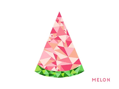 Geo Melon fruit geometric geometry logo melon poly