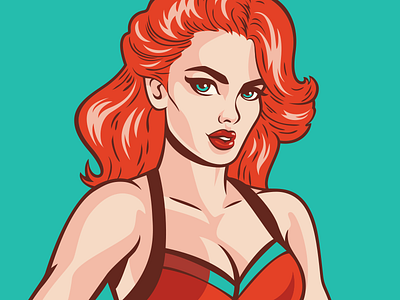 Pin-up girl illustration pinup retro