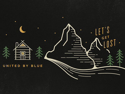 Let's Get Lost adventure cabin illustration landscape mountains