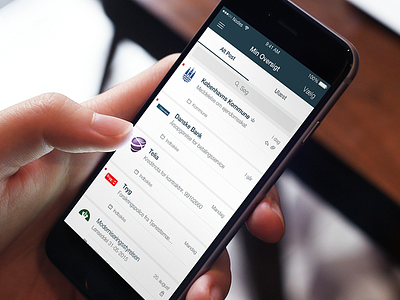 Design for the e-Boks app app danish e boks eboks list mail main overview search simple tabs