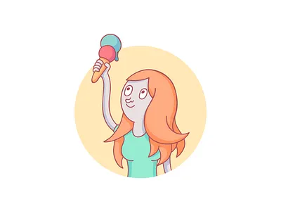 Ice cream power character food girl hair hand ice cream illustration people person