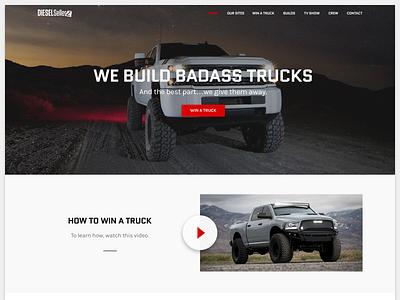 DieselSellerz background design hero interface landing mobile page truck ui ux video web