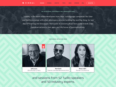 Signal 2016 | Website brand desktop geometric responsive shapes signal twilio ui ux website