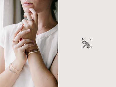JK Jewelry branding dragonfly icon jewelry logo monogram photography
