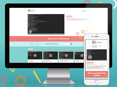 PG Casts Site branding colorful responsive screencast shapes website