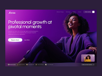 Elegant Leadership Coaching UI Design bold typography business growth career success clean interface coaching platform corporate training digital transformation elegant ui engaging layout interactive elements intuitive design leadership coaching minimalist design modern web professional ux team development ui design user friendly ux design ux ui