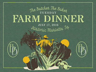 Farm Dinner dinner event farmer food restaurant stencil