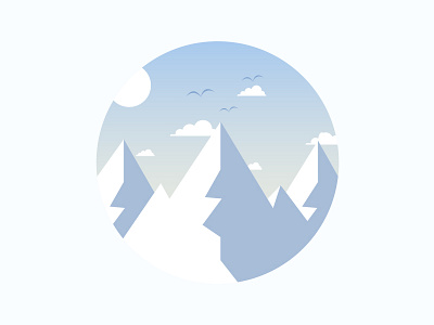 Scenery icon iceberg the blue the clouds the sky the sun