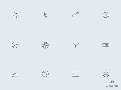 New Free Set of 12 Outline icons design file free freebie icon icons outline psd vector