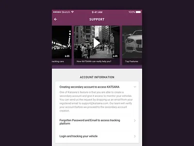 KATSANA - Support & Documentation clean documentation ios list purple support tracking video