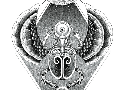 Egyptian goddess 3 beetle drawing egypt egyptian eye heymikel illustration linework miguel sousa mythology scarab wings