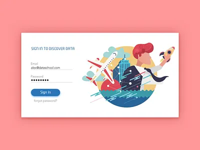 Sign In To Discover Data data illustration in sign ui