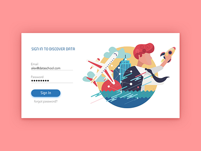 Sign In To Discover Data data illustration in sign ui