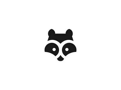 Raccoon animal black concept coono icon logo logomark mark negative raccoon simple space