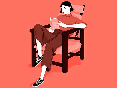 Coral chill fashion illustration outfit