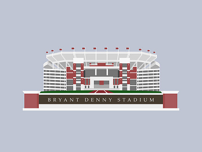 Bryant Denny Stadium alabama football illustration stadium