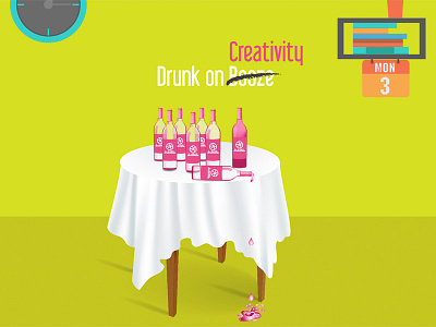 Drunk on Creativity creativity dribbble illustrator minimal minimalistic modern new pink
