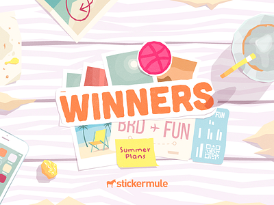 Winners! Summer Plans Playoff contest illustration playoff rebound sticker mule stickers summer winners