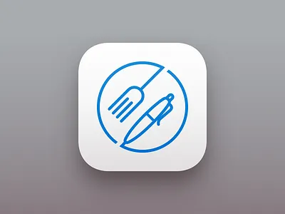 Foodnotes iOS app icon app fork icon ios linedraw pen