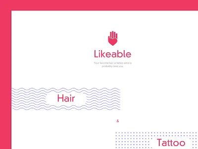 Likeable v2 - Landing page app clean hair landing page platform professionals tattoo tinder ui