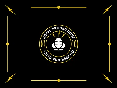 Royal Productions badge crown king lightning logo mark microphone moody music royal sound