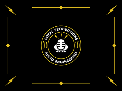 Royal Productions badge crown king lightning logo mark microphone moody music royal sound