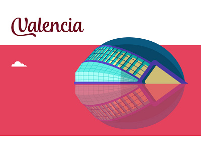 Valencia city flat icon illustration oceanografic spain valencia vectorial