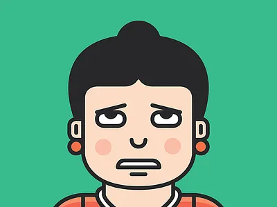 Frustrated girl illustration red