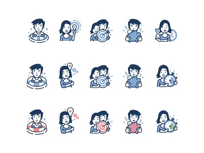 DOMOWE RANDKI icons set boy couple girl heart icons love pair