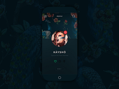 Ethnic - profile screen app dark ethnic floral ios iphone mobile profile ui ux