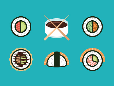 Sushi Illustrations food graphic design illustrate illustration sushi vector