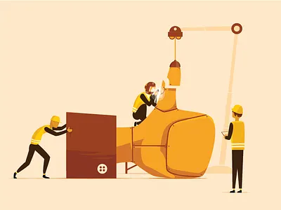 Build the Thumb Up building construction crane facebook hand like love people team work thumb up welder workers