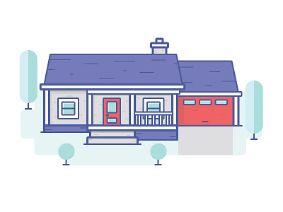 Ranch House brand color illustration logo sketch ui ux