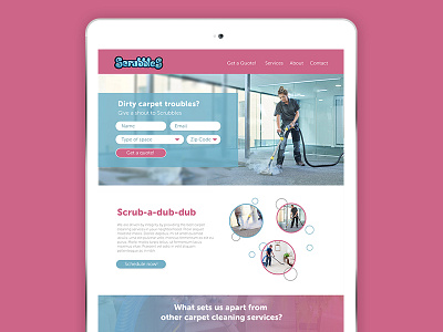 Dirty Carpet Clean It Up brainstorm bubbles carpet cleaning pink scrubbles turquoise web design