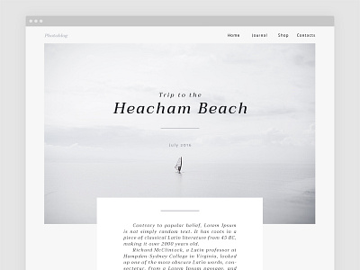 Photoblog concept blog ui web