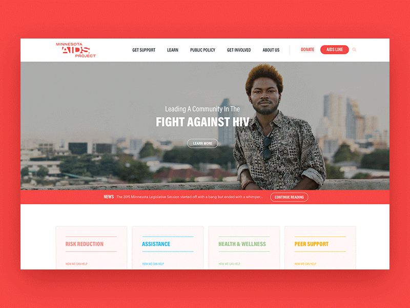 Minnesota AIDS Project aids animation gif hiv horizontal layout minnesota nonprofit red scroll web