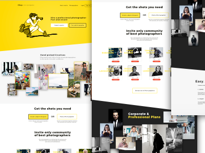 Fllup - WIP fllup grid landing landing page layout photographer shoot web app website