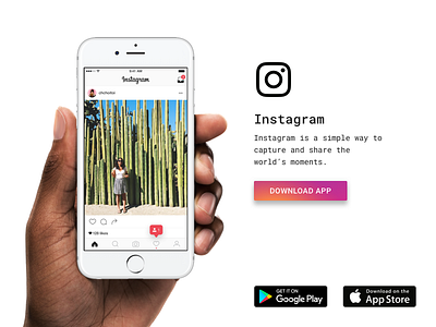 #dailyui #074 - Download App Landing Page app app download app landing page daily ui download instagram instagram app landing page material material design material ui materialui