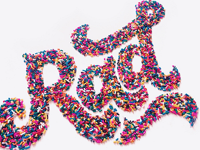 "Rad" Sprinkles Typography experimental type food typography foodtype hand lettering lettering surface type typography