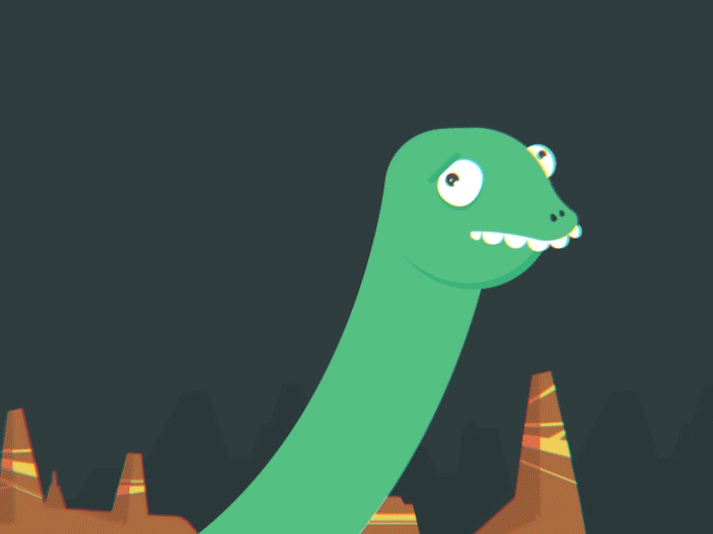 65 Million Years B.C. 2d animation cc character dinosaur explosion extinct gif illustrator light run skull
