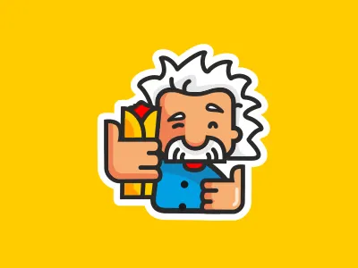 Einstein & kebab artdemix eat einstein food illustration kebab logo